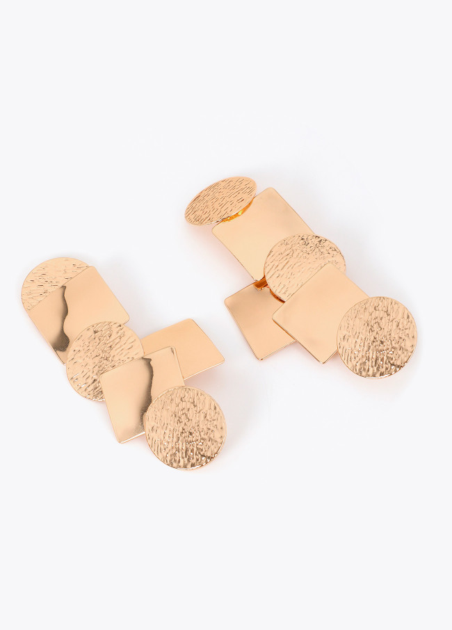 Textured Articulated Geometric Earring