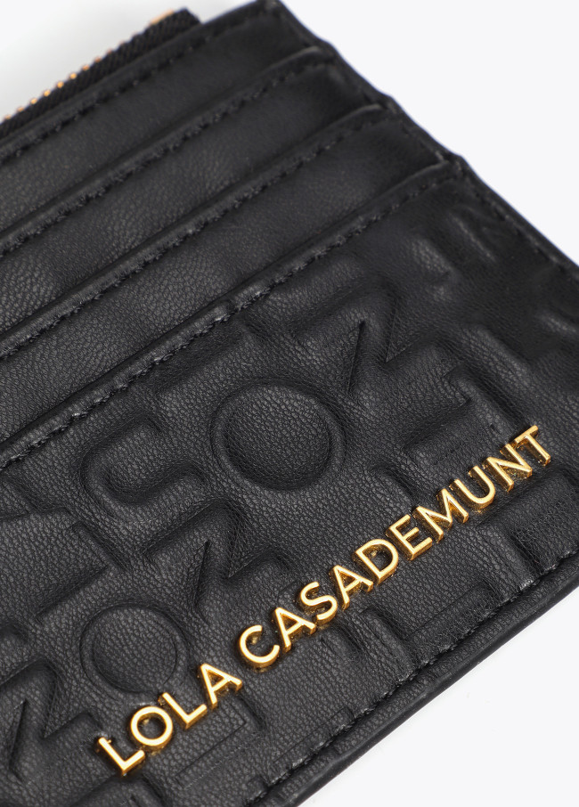 Portacarte base logo cucitura