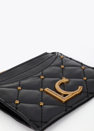 Quilted Effect Card Holder with Mini Studs
