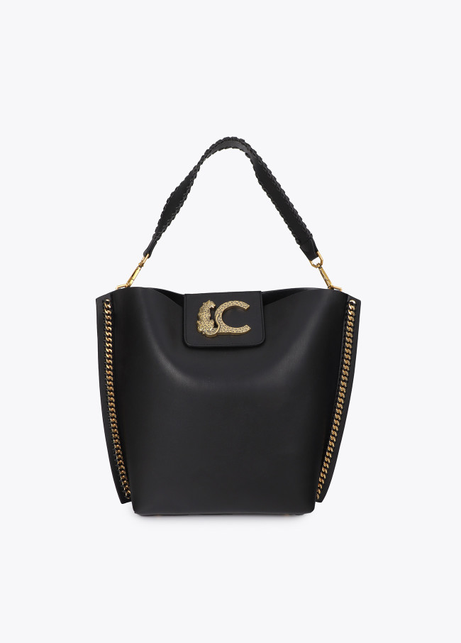 Shopper com Detalhes de Corrente e Logo de Leopardo