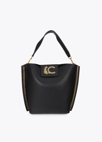 Shopper avec Détail Chaîne et Logo Léopard