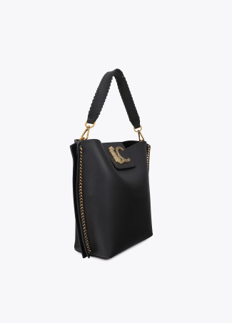 Shopper avec Détail Chaîne et Logo Léopard