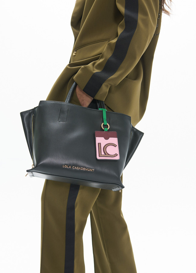 Shopper en Cuir Synthétique avec Pendentif...