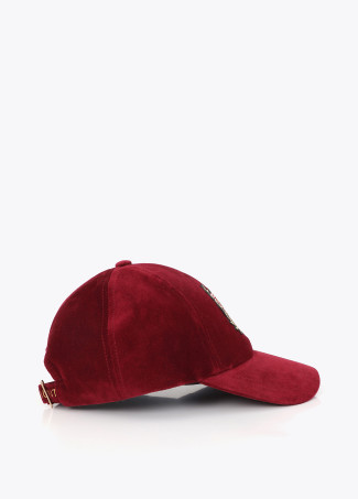 Cappello in velluto con patch LC