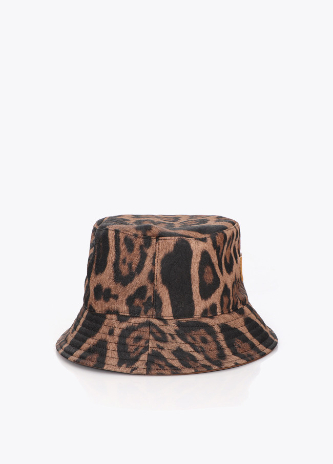 Cappello Bucket in Stampa Animalier e Eco-pelle