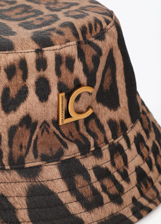 Cappello Bucket in Stampa Animalier e Eco-pelle
