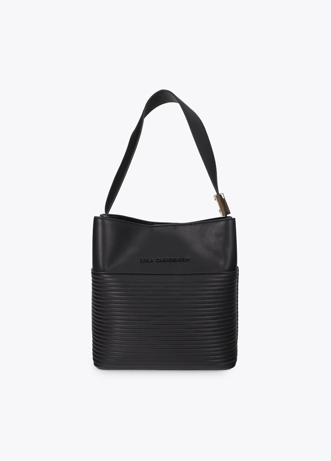 Shopper Effetto Righe Trapuntate con Dettaglio...