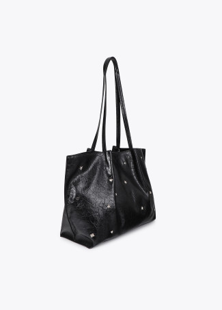 Sac Shopper avec Clous Étoiles et Cœurs