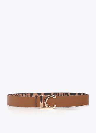 Cinturón reversible estampado animal y hebilla LC