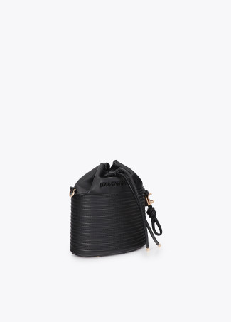 Quilted Stripe Faux Leather Judas with Metal Ball Detail