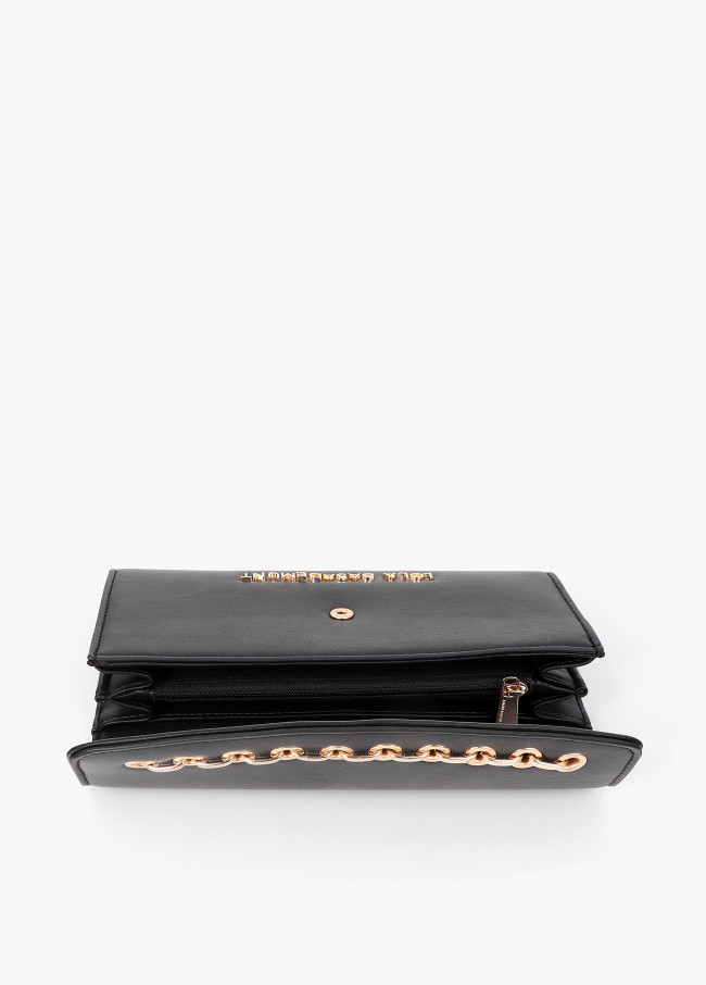Portefeuille effet cuir avec œillets