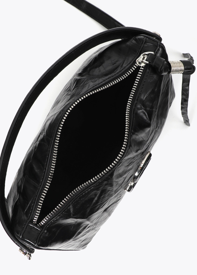 Bolsa Tiracolo Efeito Pele Enrugada
