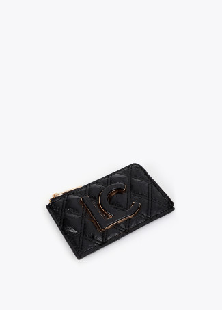 Quilted Card Holder with Double Stitching and Tubular Pull