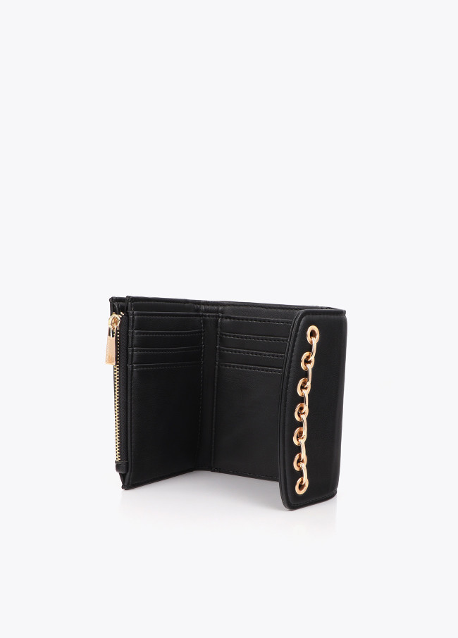 Portefeuille effet cuir avec oeillets