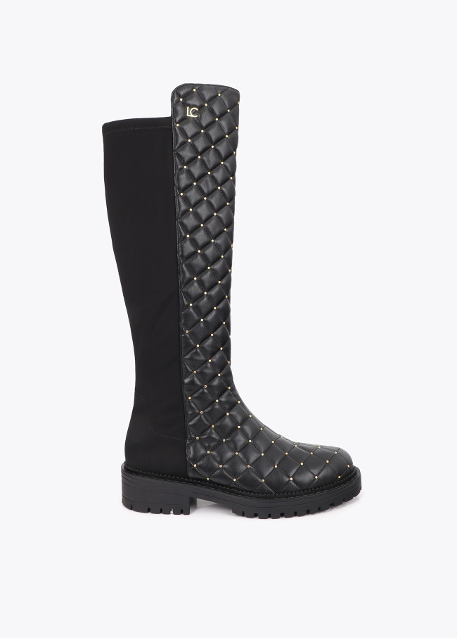 Gepolsterter Stiefel mit Mini-Nieten und...