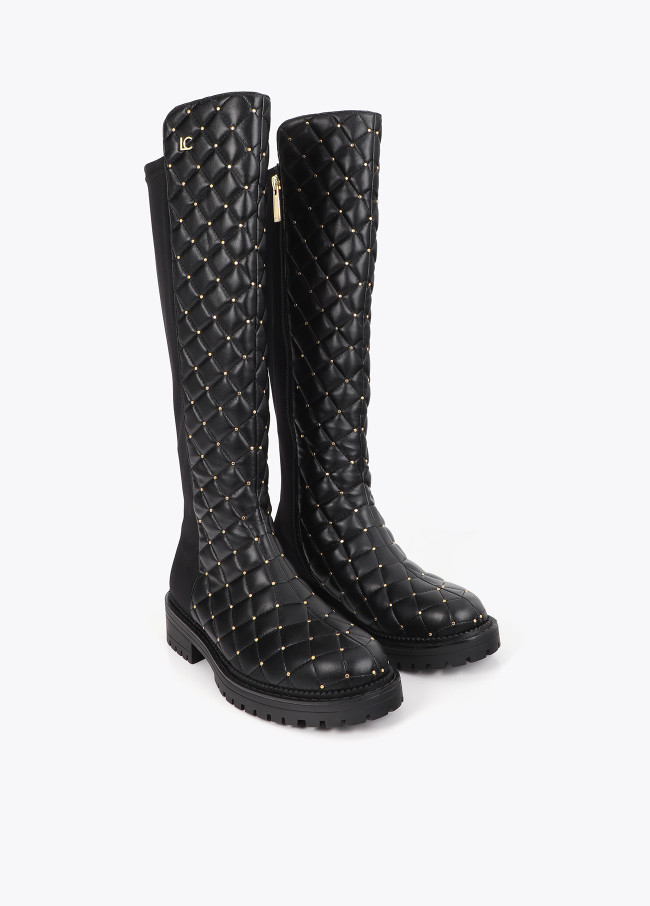 Gepolsterter Stiefel mit Mini-Nieten und...