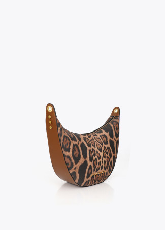 Bandoulière combinée en simili cuir et imprimé animal