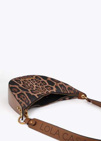 Bandoulière combinée en simili cuir et imprimé animal