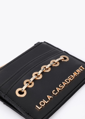 Porte-cartes en simili cuir à œillets