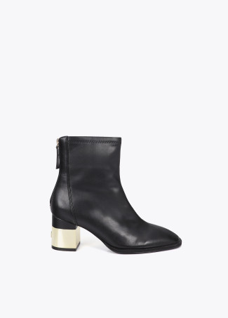 Stiefeletten mit Goldenem Absatz und Strass-Detail