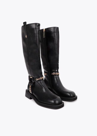 Boot with Straps and Eyelet Details