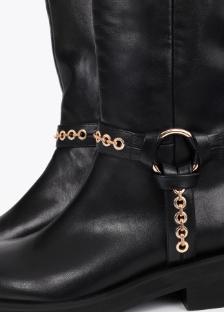 Boot with Straps and Eyelet Details