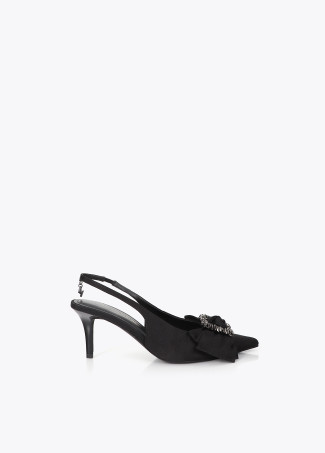 Stiletto com Laço e Detalhe de Pedras