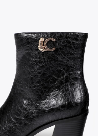 Bottine effet cuir texturé LC léopard