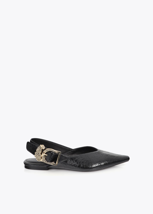 Zapato plano hebilla leopardo
