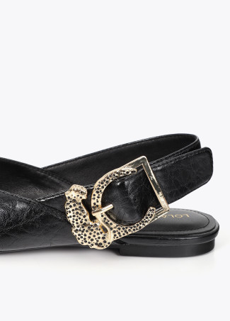 Flat Shoe with Leopard Buckle
