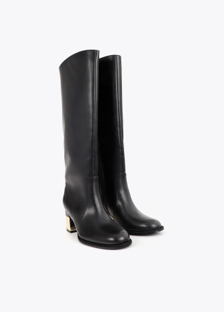 Gold Heel Boot with Strass Detail