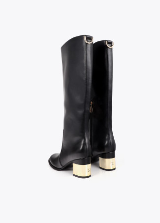 Gold Heel Boot with Strass Detail