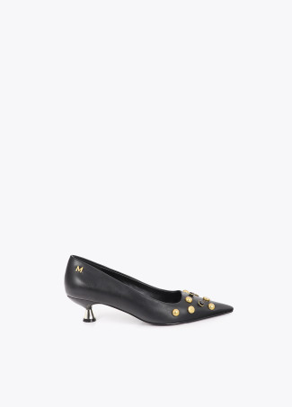 Chaussure avec Applications de Bijoux et Talon Métallique