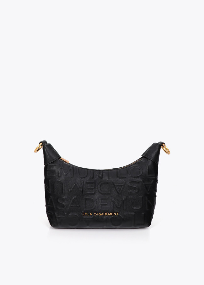 Bolsa Tiracolo Monograma em Relevo Efeito Pele