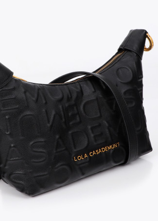 Bolsa Tiracolo Monograma em Relevo Efeito Pele