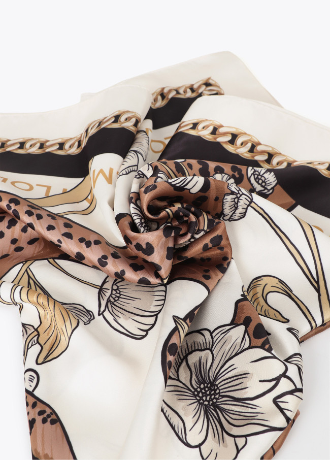 Pañuelo Tigres y Flores