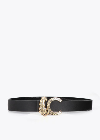 Cinturón negro reversible efecto cocodrilo
