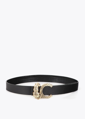 Ceinture réversible effet crocodile boucle animal
