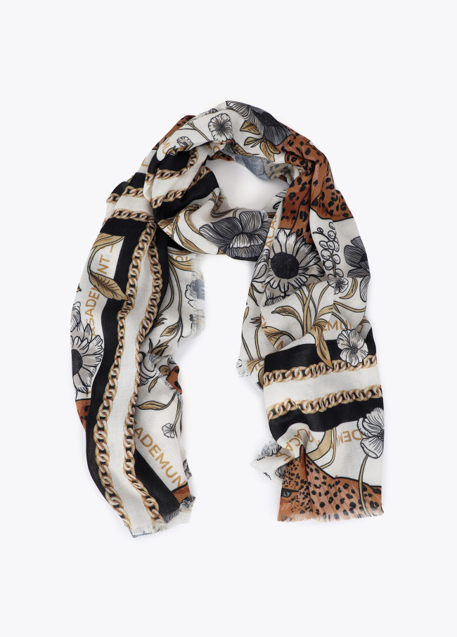 Tiger Grid Scarf 100x200cm