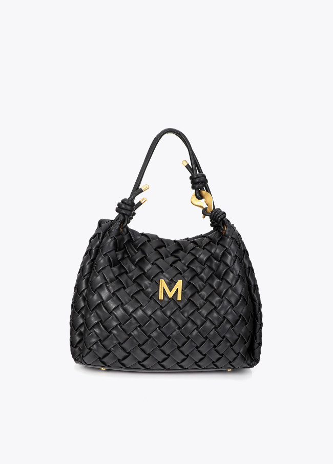 Shopper effet cuir tressé avec boucle irrégulière