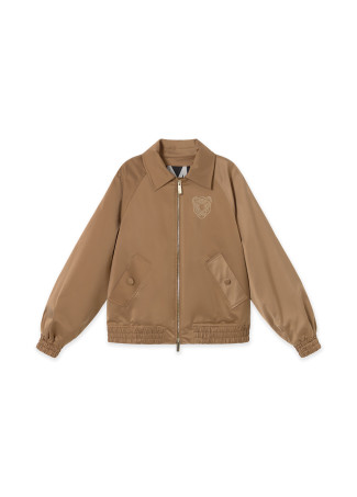 Chaqueta bomber satén con pelo