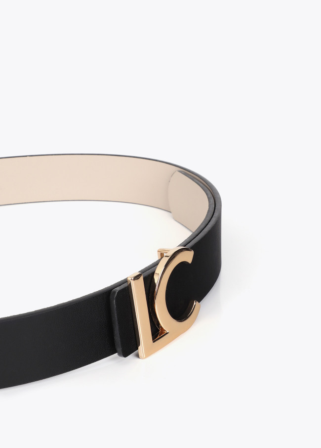 Ceinture réversible métallisée boucle LC
