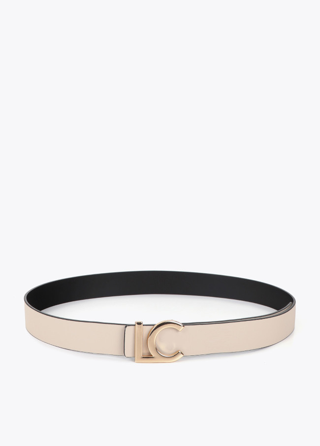 Ceinture réversible métallisée boucle LC