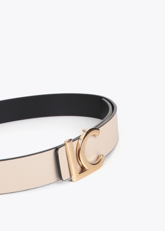 Ceinture réversible métallisée boucle LC