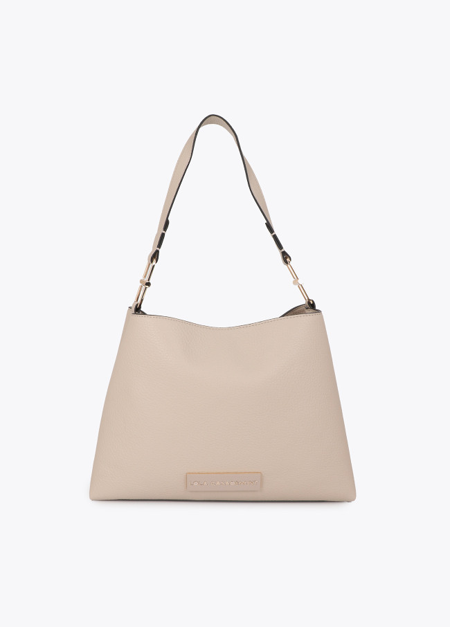 Tone-on-Tone Logo Faux Leather Shopper