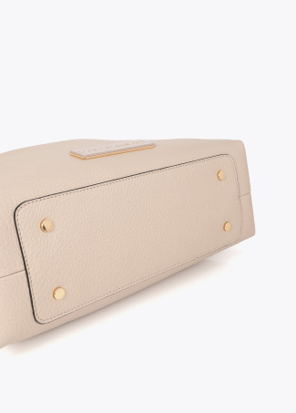 Tone-on-Tone Logo Faux Leather Shopper