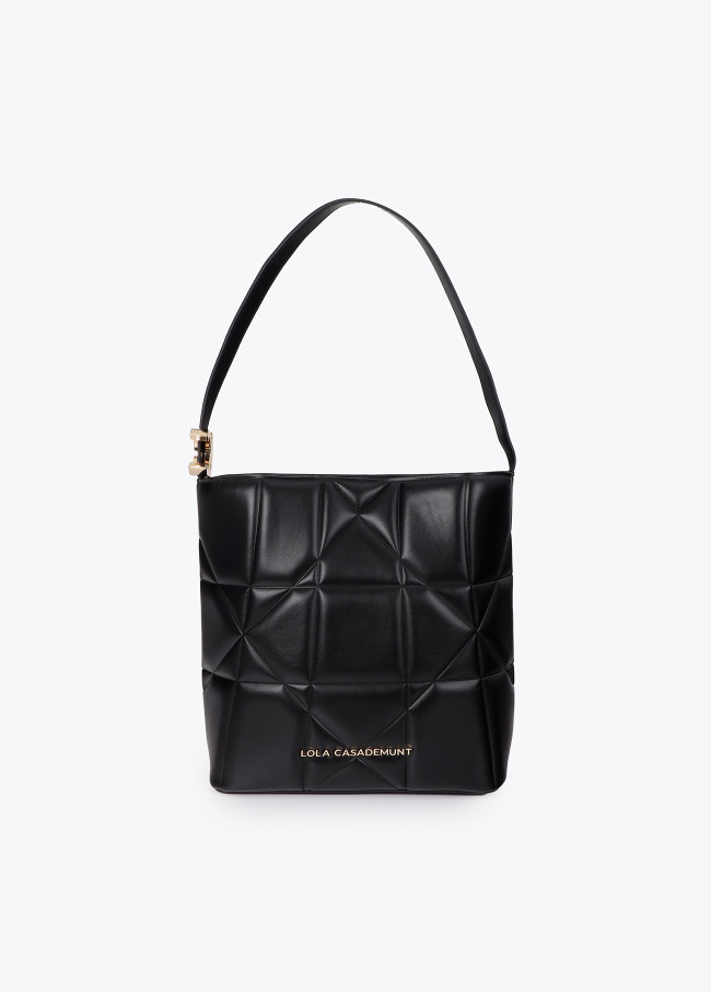 Borsa Hobo Trapuntata con Dettaglio Nodo e LC