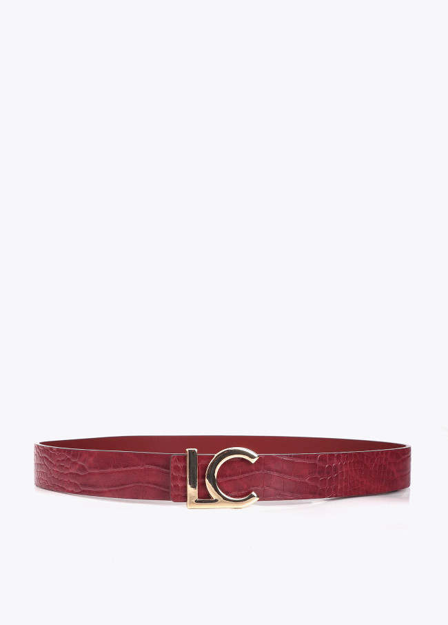 Reversible Crocodile Effect Belt with LC Logo