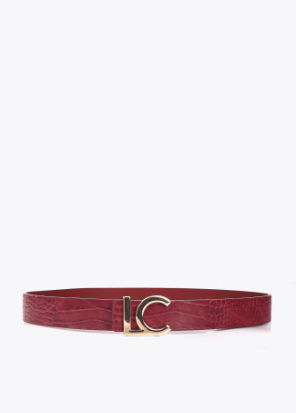 Ceinture Réversible Effet Crocodile Logo LC
