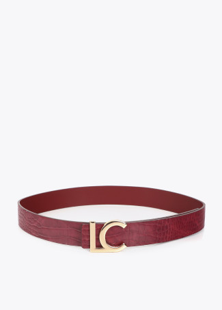 Reversible Crocodile Effect Belt with LC Logo